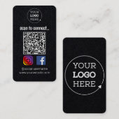 Carte De Visite Scanner pour se connecter | Code QR de médias soci (Devant / Derrière)