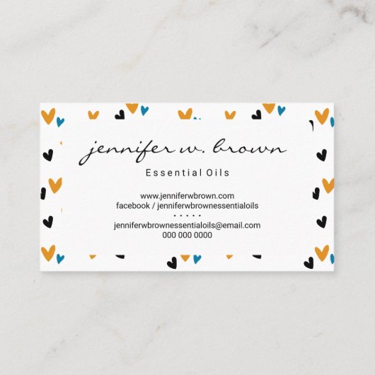 Carte De Visite Scattered Hearts Confetti (Dos)