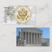 Carte De Visite Sceau de la Cour Suprême sur Ivy & Satin (Devant / Derrière)