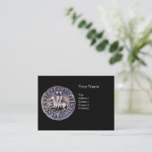 Carte De Visite SCEAU DES CHEVALIERS MODÈLE MONOGRAM gris noir (Debout devant)