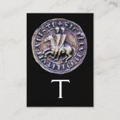 Carte De Visite SCEAU DES CHEVALIERS MODÈLE MONOGRAM gris noir (Dos)