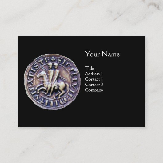 Carte De Visite SCEAU DES CHEVALIERS MODÈLE MONOGRAM gris noir (Devant)