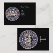 Carte De Visite SCEAU DES CHEVALIERS MODÈLE MONOGRAM platine (Devant / Derrière)