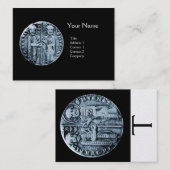 Carte De Visite SCEAU DES CHEVALIERS MODÈLE MONOGRAM platine (Devant / Derrière)