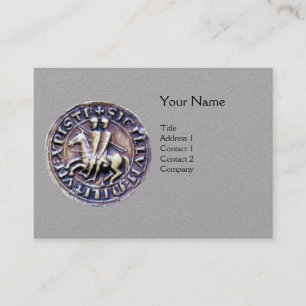 Carte De Visite SCEAU DES CHEVALIERS MODÈLE MONOGRAMME Papier gris