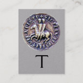 Carte De Visite SCEAU DES CHEVALIERS MODÈLE MONOGRAMME Papier gris (Dos)