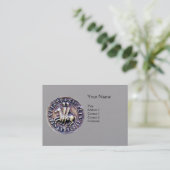 Carte De Visite SCEAU DES CHEVALIERS MODÈLE MONOGRAMME Papier gris (Debout devant)