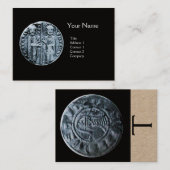 Carte De Visite SCEAU DES CHEVALIERS MODÈLE MONOGRAMME Papier Kraf (Devant / Derrière)