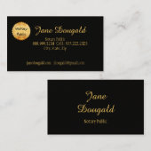 Carte De Visite Sceau d'or avec Noir Classique Noir (Devant / Derrière)