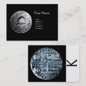 Carte De Visite SCEAU DU MODÈLE DE CHEVALIERS MONOGRAM Pearl (Devant / Derrière)