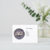 Carte De Visite SCEAU DU MODÈLE DE CHEVALIERS MONOGRAMME Blanc (Debout devant)