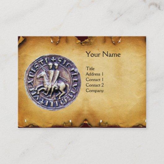 Carte De Visite SCEAU DU MODÈLE DE CHEVALIERS PARchemin MONOGRAMME (Devant)