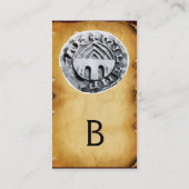 Carte De Visite SCEAU DU MODÈLE DE CHEVALIERS PARchemin MONOGRAMME (Dos)