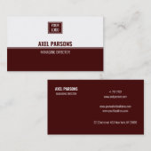 Carte De Visite Sceau Élégant Brown Et Blanc (Devant / Derrière)