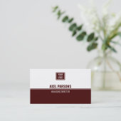 Carte De Visite Sceau Élégant Brown Et Blanc (Debout devant)