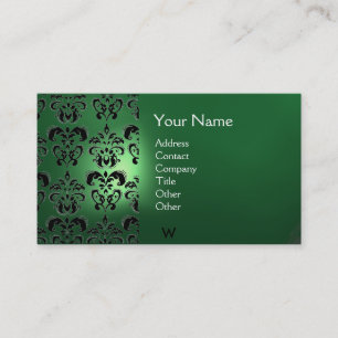 Carte De Visite SCEL EN CIRE DAMASQUINÉ MONOGRAMME vert