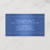 Carte De Visite Scénario Chic Brossé Royal Bleu Moderne Minimalist (Dos)