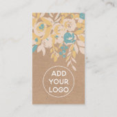 Carte De Visite Scénario chic de kraft brun floral abstrait (Dos)