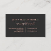 Carte De Visite Scénario de massothérapeute moderne feuille d'or r (Dos)