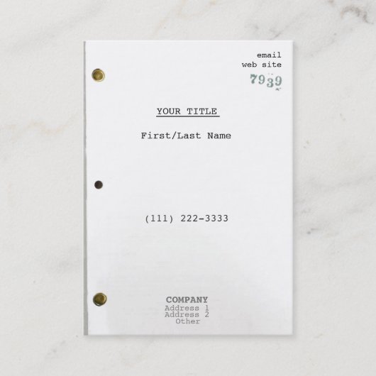 Carte De Visite Scénario II (Devant)