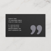 Carte de visite scénariste de citation noire (Dos)