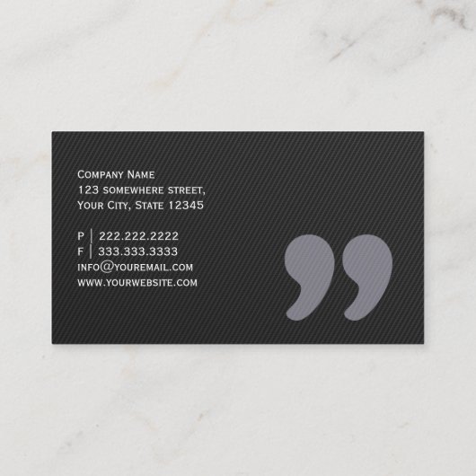 Carte de visite scénariste de citation noire (Dos)