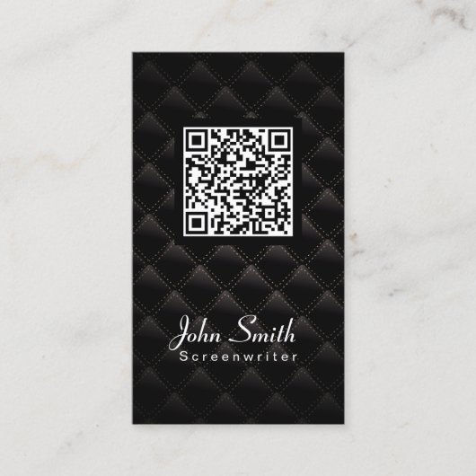 Carte de visite scénariste de code QR de luxe (Devant)