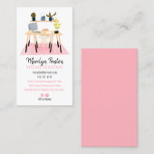 Carte De Visite Scène de bureau moderne illustration assistant vir (Devant / Derrière)