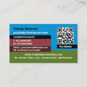 Carte De Visite Scène de pelouse rouge, Services d'entretien de pe (Dos)