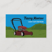 Carte De Visite Scène de pelouse rouge, Services d'entretien de pe (Devant)