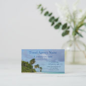 Carte De Visite Scène de plage d'agence de voyages (Debout devant)