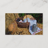 Carte De Visite Scène de récolte d'action de grâce avec Casquette  (Dos)