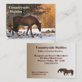Carte De Visite Scène hivernale Cheval Stables (Devant / Derrière)