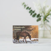 Carte De Visite Scène hivernale Cheval Stables (Debout devant)