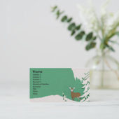 Carte De Visite Scène hivernale de la neige de cerf (Debout devant)