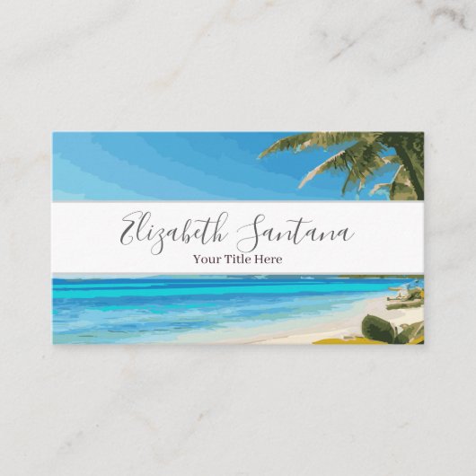 Carte De Visite Scène Plage (Devant)