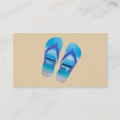 Carte De Visite Scène Plage Flip Flop Amusant Vacances Été Art (Dos)