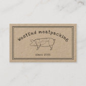 Carte De Visite Schéma de cochon coupé RUSTIQUE charpentier d'atel (Devant)