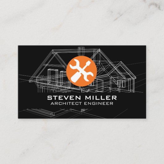 Carte De Visite Schéma des plans | Outils de menuiserie Architect (Devant)