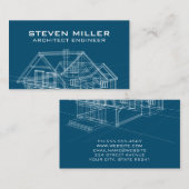 Carte De Visite Schéma d'impression bleu maison | Architecte (Devant / Derrière)