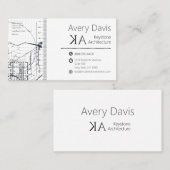 Carte De Visite Schéma directeur de l'ingénieur d'architecture mod (Devant / Derrière)