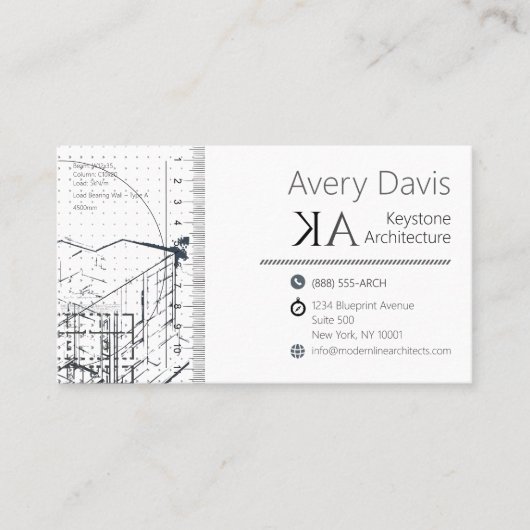 Carte De Visite Schéma directeur de l'ingénieur d'architecture mod (Devant)