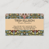 Carte De Visite Schéma floral William Morris Snakeshead (Dos)