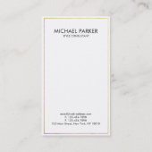 Carte De Visite Schéma moderne - aquarelle feuille d'or de bleu (Dos)