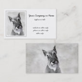 Carte De Visite Schnauzer (Giant) Peinture - Chien Art (Devant / Derrière)