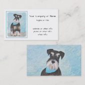 Carte De Visite Schnauzer (Miniature) Peinture - Chien original mi (Devant / Derrière)