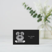 Carte De Visite Schnauzer noir et gris (Debout devant)
