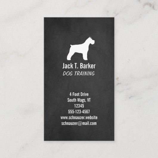 Carte De Visite Schnauzer Silhouette - Style tableau de bord (Devant)