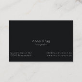 Carte De Visite Schönes Design Fotografie Visitenkarte (Dos)