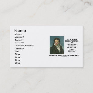 Carte De Visite Schopenhauer Perdre les Trois-Quarts de Nous-Mêmes
